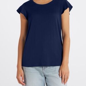 Market & Spruce Navy Short Sleeve Top